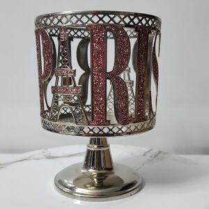 Paris Candle Holder with Glitter Letters